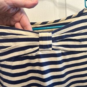 Kate Spade New York Royal blue and white, bow boatneck top